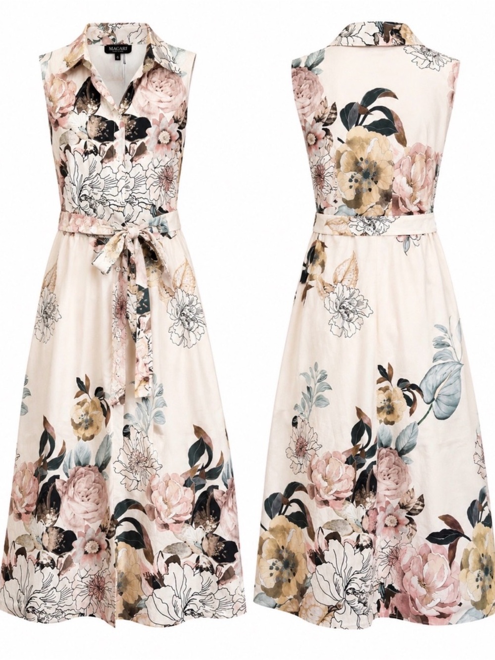 Magari Floral Midi Dress - Made in Italy Medium